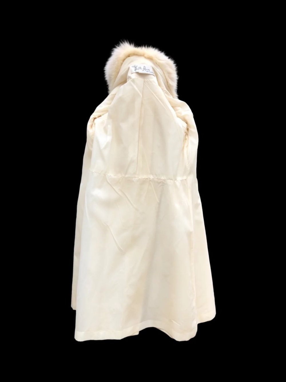 Vintage 60’s LIlli Ann White Cream Ombré Fox Fur Princess Fit and Flare Belted - Picture 3 of 15